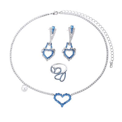 Blue Heart Jewelry Set