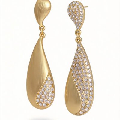 Brushed Gold Teardrop Earrings